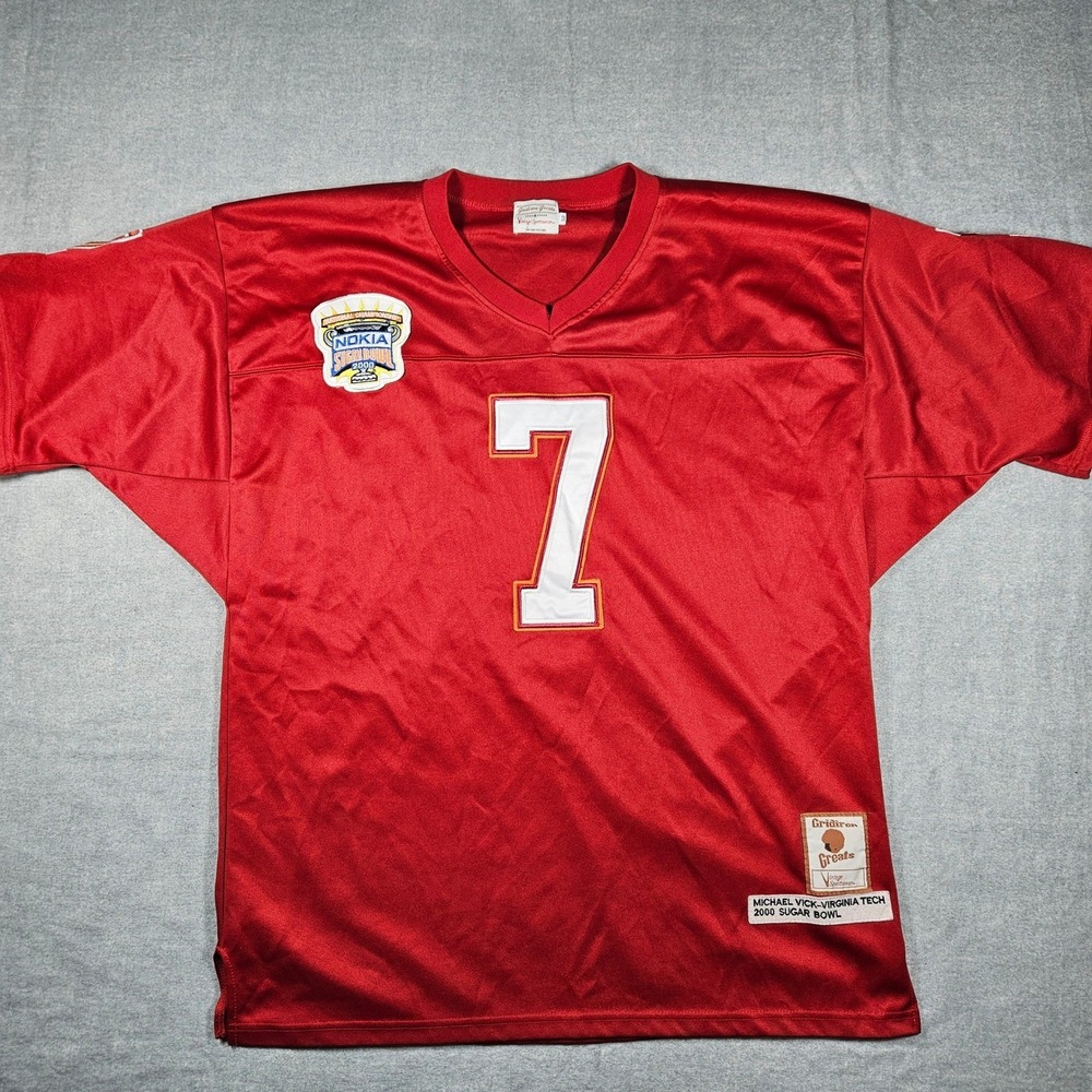 Gridiron Greats Michael Vick Virginia Tech Jersey 2000 Sugar Bowl Red Mens 52 L‎